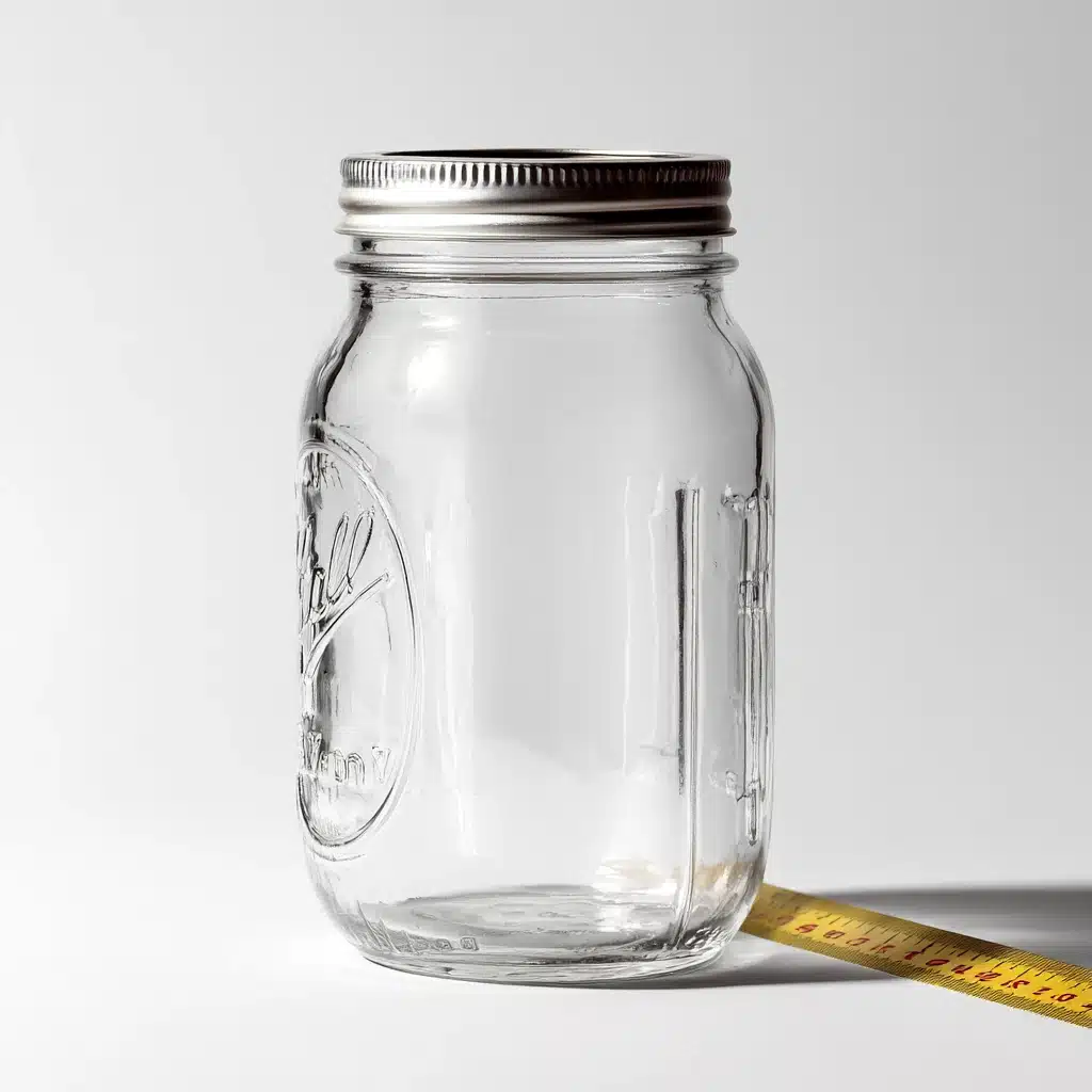 gallon-mason-jars Clear Ball mason jar with tape measure beside it, showing gallon mason jars and mason jar sizes.